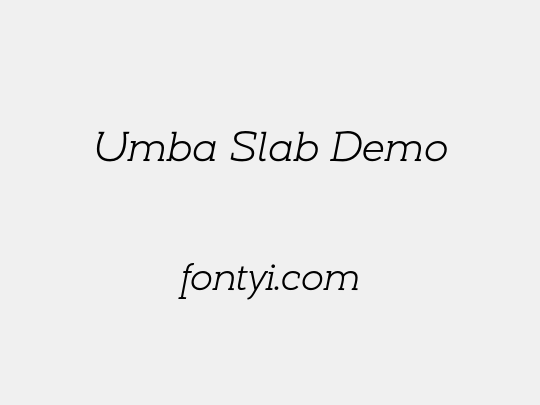 Umba Slab Demo