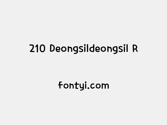 210 Deongsildeongsil R