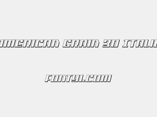 American Grain 3D Italic