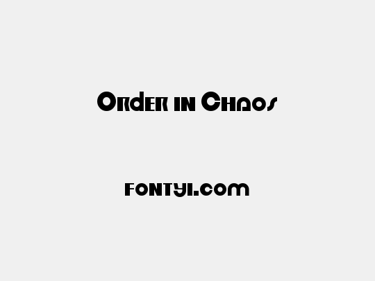Order in Chaos
