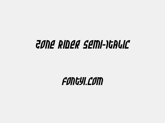 Zone Rider Semi-Italic