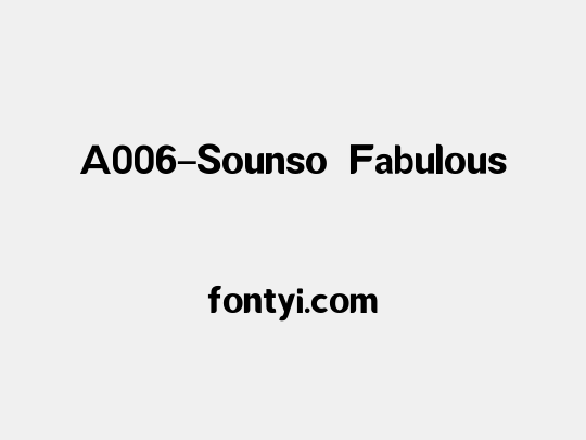 A006-Sounso Fabulous