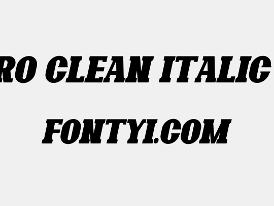 Bonaro Clean Italic Demo