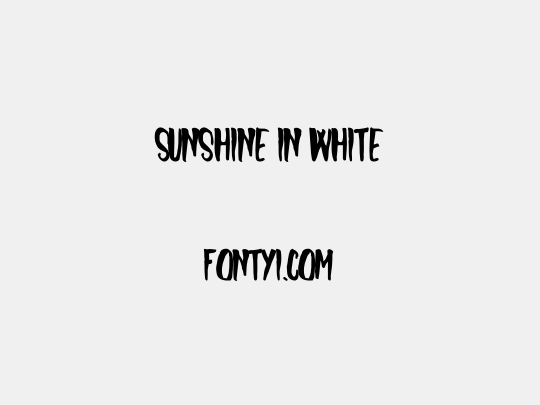 Sunshine In White