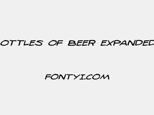 98 Bottles of Beer Expanded Italic