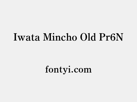 Iwata Mincho Old Pr6N
