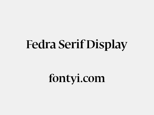 Fedra Serif Display