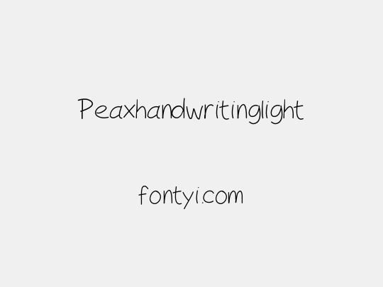 Peaxhandwritinglight