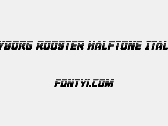 Cyborg Rooster Halftone Italic