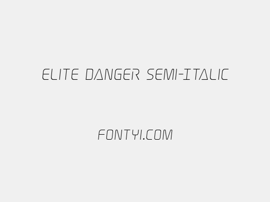 Elite Danger Semi-Italic