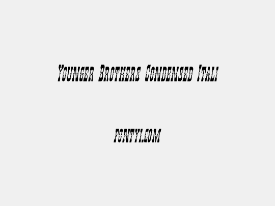 Younger Brothers Condensed Italic
