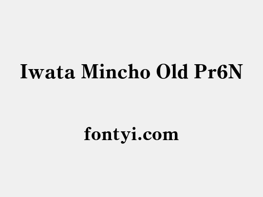 Iwata Mincho Old Pr6N
