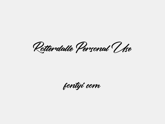 Rotterdalle Personal Use