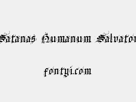 Satanas Humanum Salvator