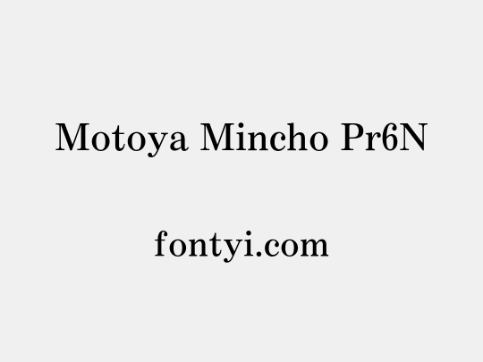 Motoya Mincho Pr6N