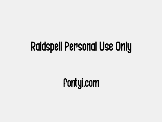 Raidspell Personal Use Only