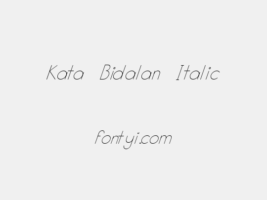 Kata Bidalan Italic
