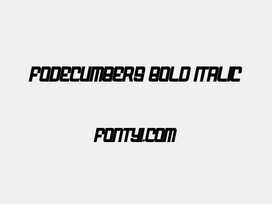 FODECUMBERS BOLD ITALIC