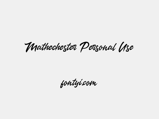 Mathechester Personal Use