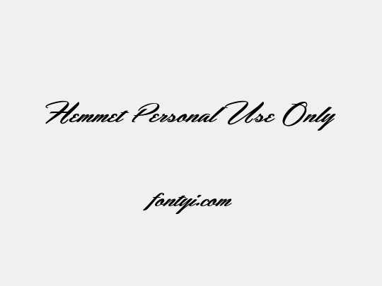 Hemmet Personal Use Only