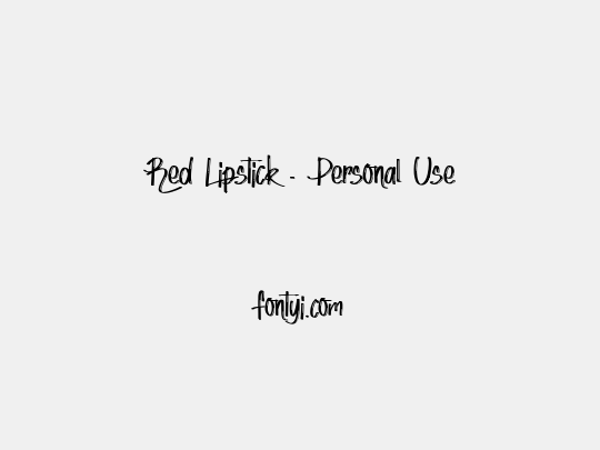 Red Lipstick - Personal Use