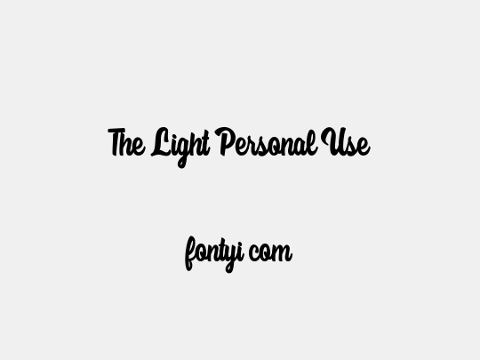 The Light Personal Use