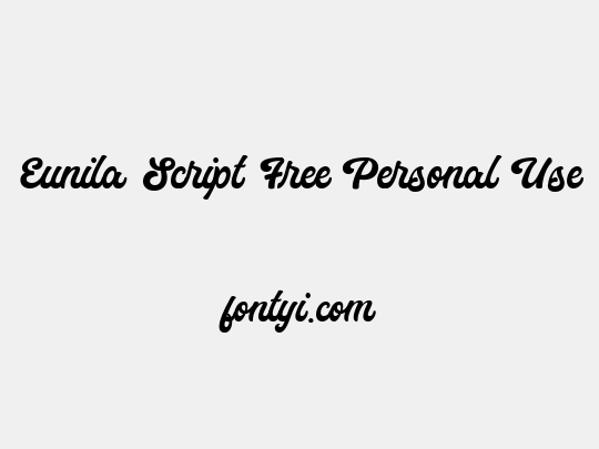Eunila Script Free Personal Use