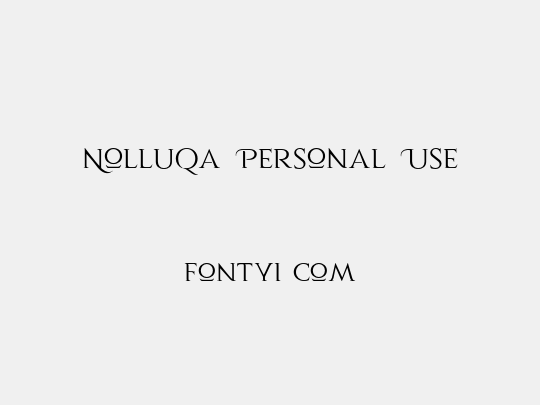 Nolluqa Personal Use