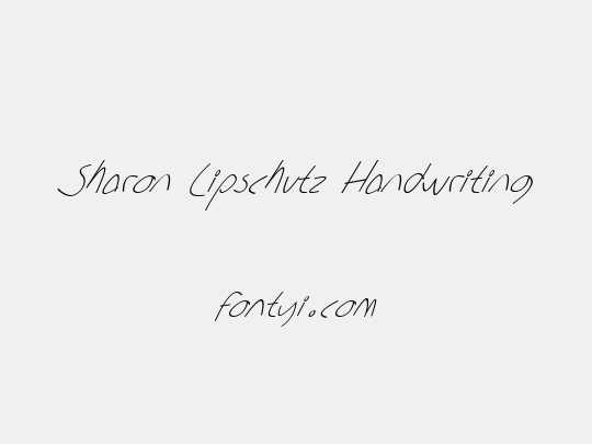 Sharon Lipschutz Handwriting