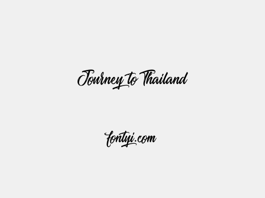 Journey to Thailand