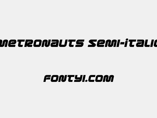 Metronauts Semi-Italic