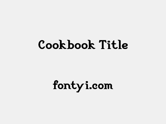 Cookbook Title