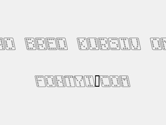 Domino bred kursiv omrids