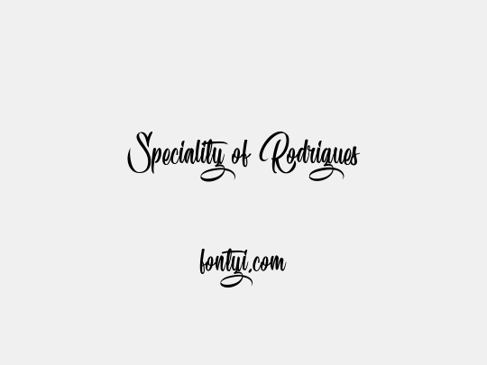 Speciality of Rodrigues