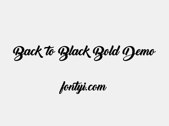 Back to Black Bold Demo