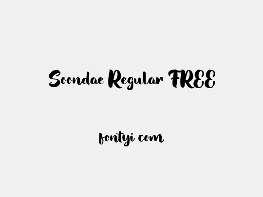 Soondae Regular FREE