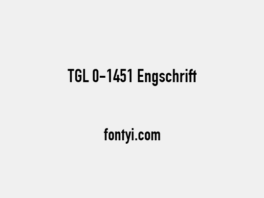 TGL 0-1451 Engschrift