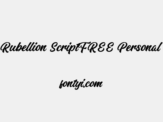 Rubellion Script FREE Personal