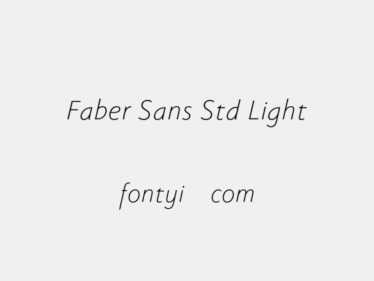 Faber Sans Std Light