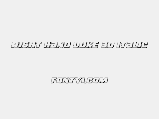 Right Hand Luke 3D Italic