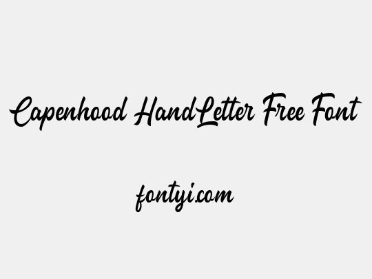 Capenhood HandLetter Free Font