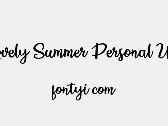 Lovely Summer Personal Use