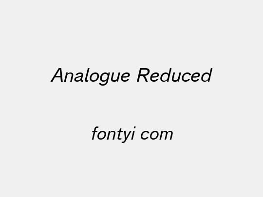 Analogue Reduced