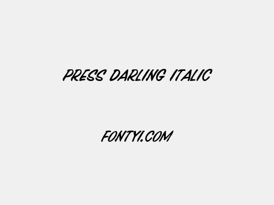 Press Darling Italic