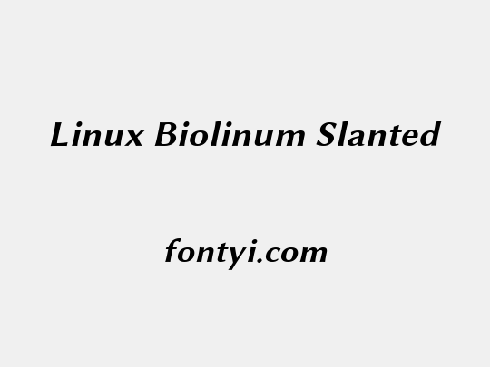 Linux Biolinum Slanted