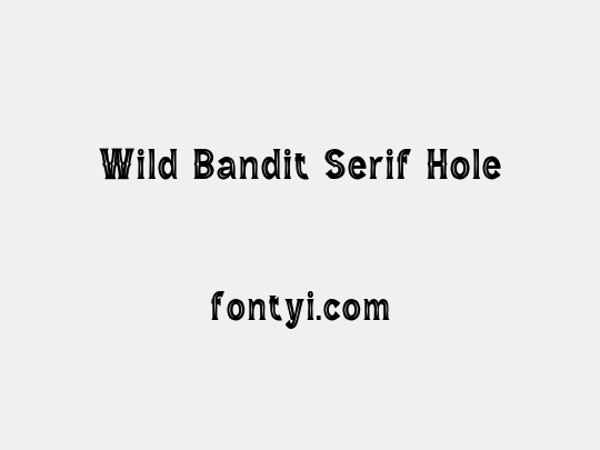 Wild Bandit Serif Hole
