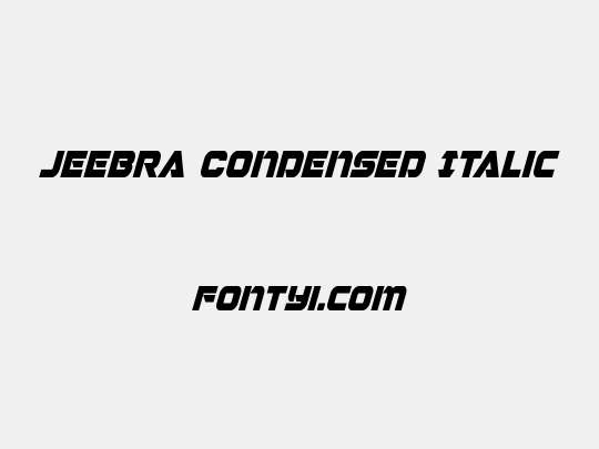 Jeebra Condensed Italic