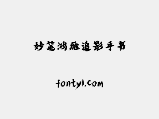 妙笔鸿雁追影手书