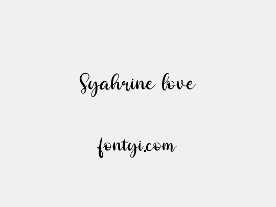 Syahrine love