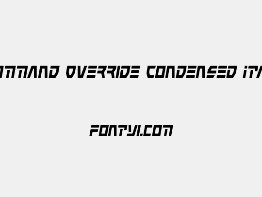 Command Override Condensed Italic
